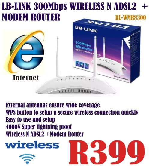 Wireless Routers LBLINK 300 Mbps Wireless N ADSL2 + Modem Router was